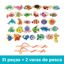 Jogo de Pesca Magnético Oceano – Brinquedo Educativo de Madeira para Crianças
