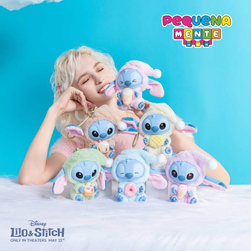 Stitch Disney Pop Mart Labubu - Pelúcia Chaveiro Colecionável