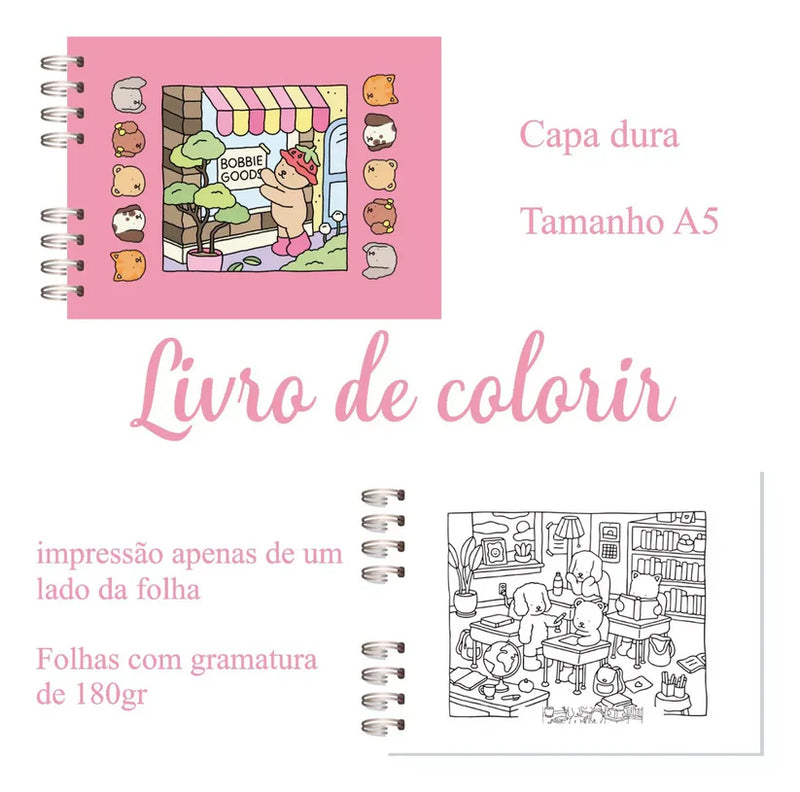 Livro de Colorir Bobbie Goods | Cute and Cozy | Capivara Colorir
