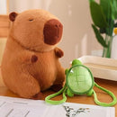Pelúcia de Capivara com Mochila de Tartaruga – Brinquedo Macio, Fofo e Estilo Anime