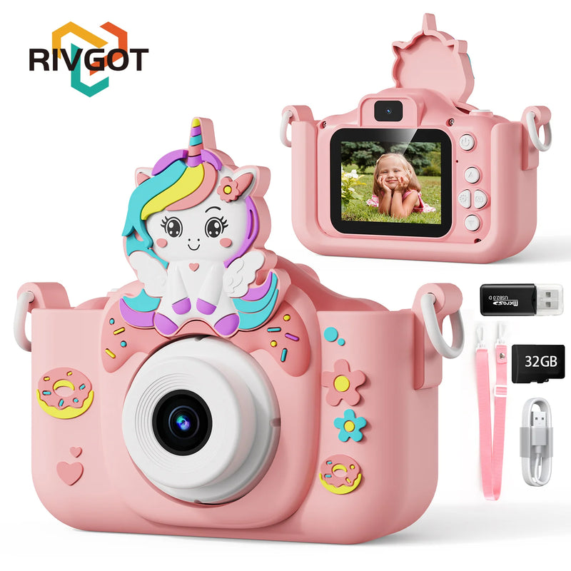 Câmera Digital Infantil com Dupla Lente, cartão 32GB – Fotos, Vídeos, Selfies e Jogos