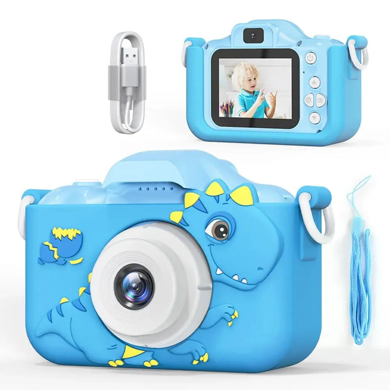 Mini Câmera Infantil com Dupla Lente, Zoom 8x e Vídeo 1080P – Câmera Criativa para Crianças