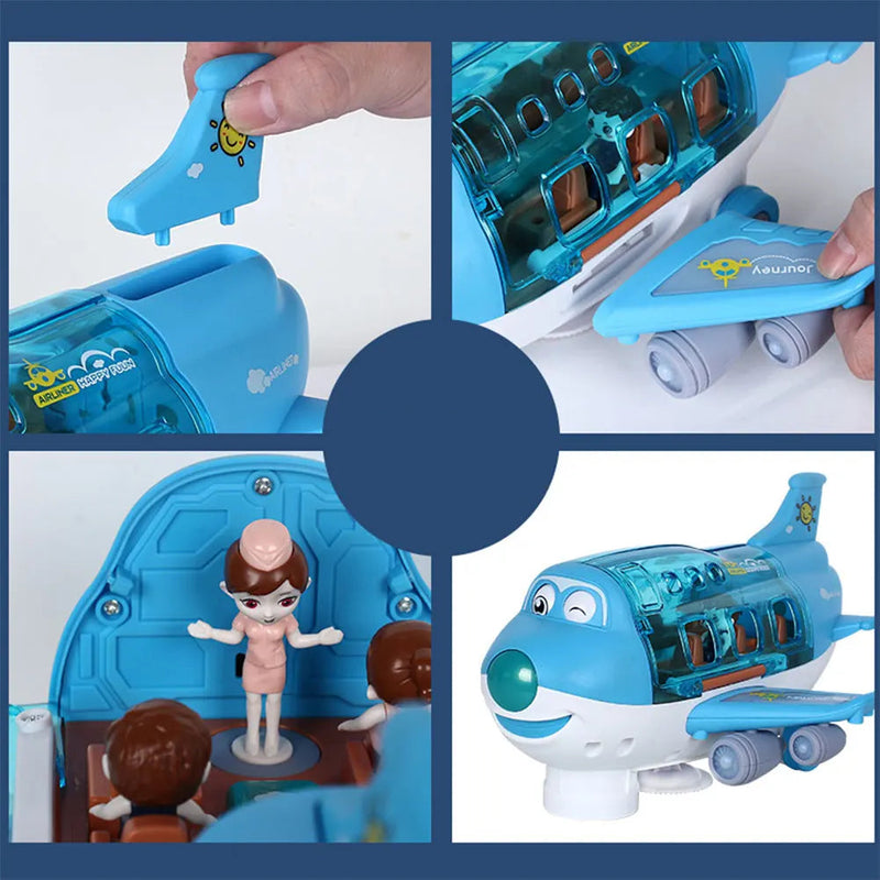 Avião Mágico 360° Infantil com Luzes, Música e Peças Removíveis
