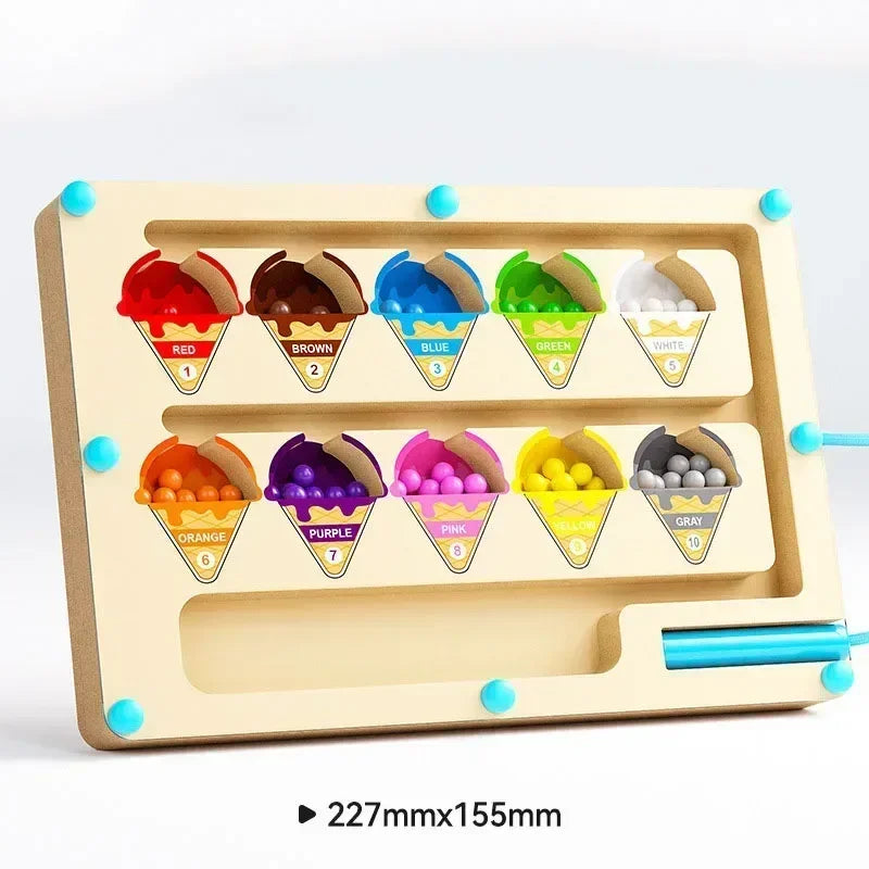 Labirinto Magnético de Cores – Coordenação Motora e Sensorial | Madeira e Montessori