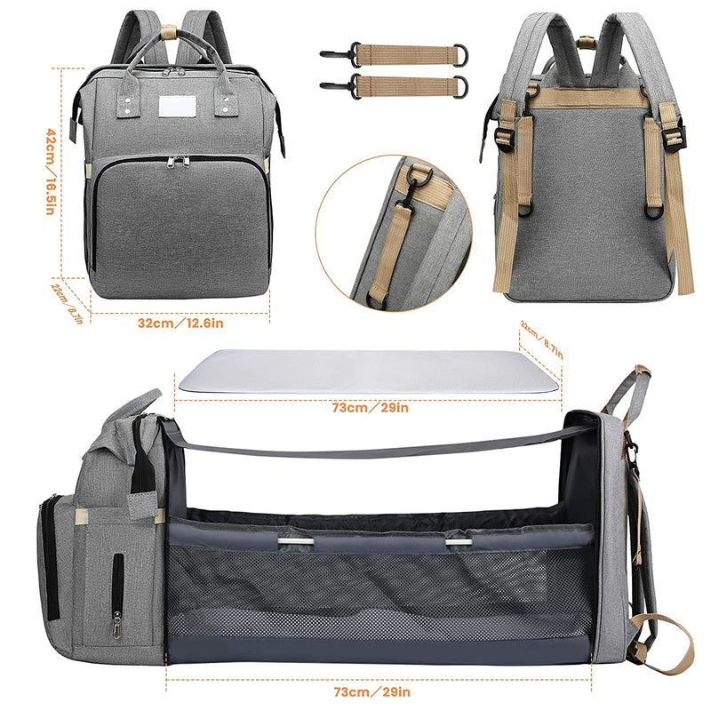 Mochila Maternidade com Berço, Trocador, USB e Térmica – Impermeável