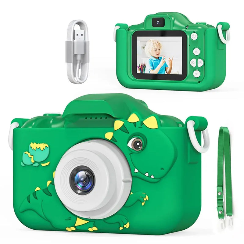 Mini Câmera Infantil com Dupla Lente, Zoom 8x e Vídeo 1080P – Câmera Criativa para Crianças