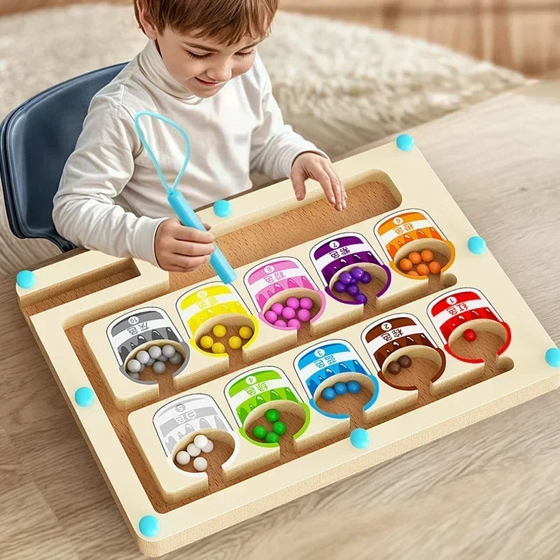 Labirinto Magnético de Cores – Coordenação Motora e Sensorial | Madeira e Montessori