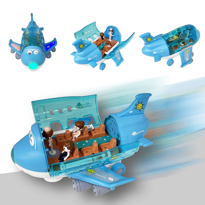 Avião Mágico 360° Infantil com Luzes, Música e Peças Removíveis